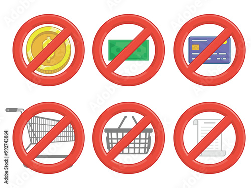 No Sign Shopping Basket Coin Money