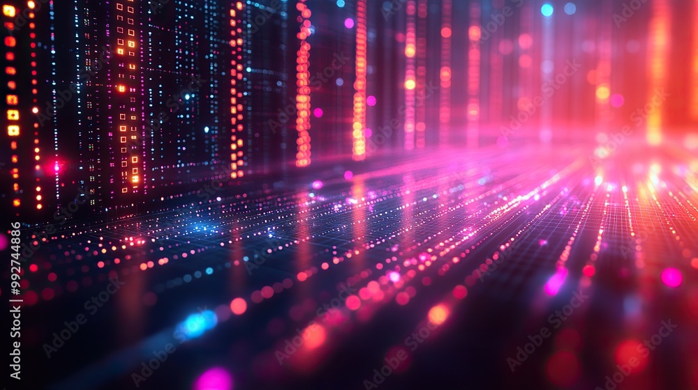 A 3D abstract digital technology background featuring a futuristic sci-fi interface with gradient dots and lines, emphasizing big data, AI, music, and blockchain concepts. A 3D abstract digital technology background featuring a futuristic sci-fi interface with gradient dots and lines, emphasizing big data, AI, music, and blockchain concepts.