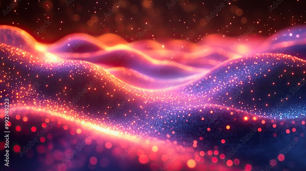 A 3D abstract rendering featuring a futuristic background with glowing waves and neon lines, symbolizing digital energy and spiritual concepts. A 3D abstract rendering featuring a futuristic background with glowing waves and neon lines, symbolizing digital energy and spiritual concepts.