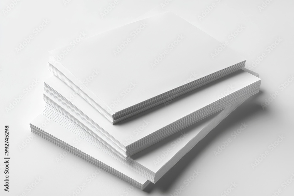 Blank A4 Stacked Paper Mockup isolated created with Generative AI Blank A4 Stacked Paper Mockup isolated created with Generative AI