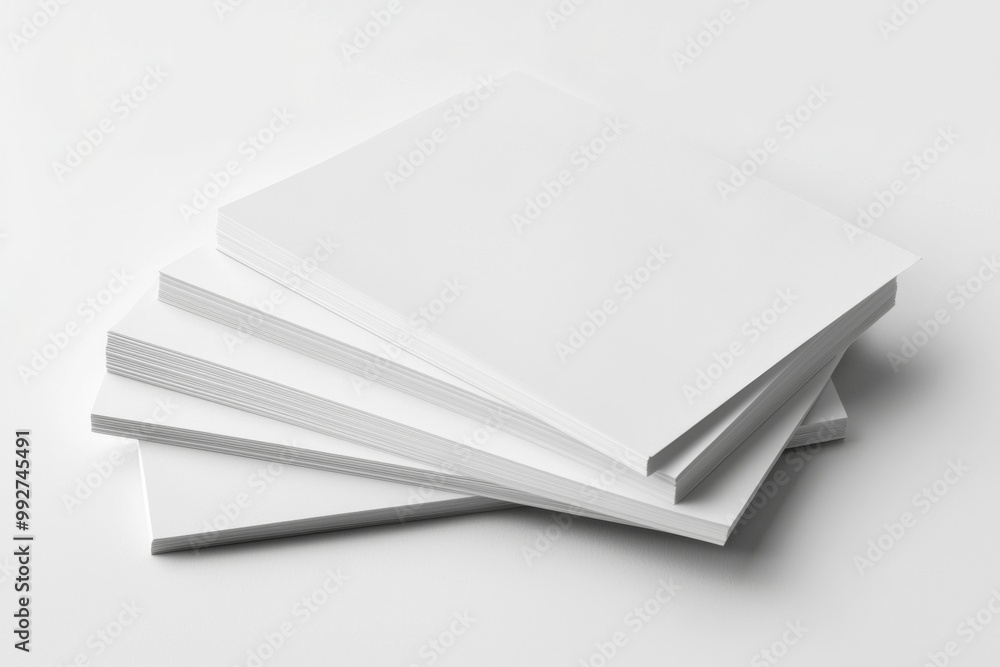 Blank A4 Stacked Paper Mockup isolated created with Generative AI Blank A4 Stacked Paper Mockup isolated created with Generative AI