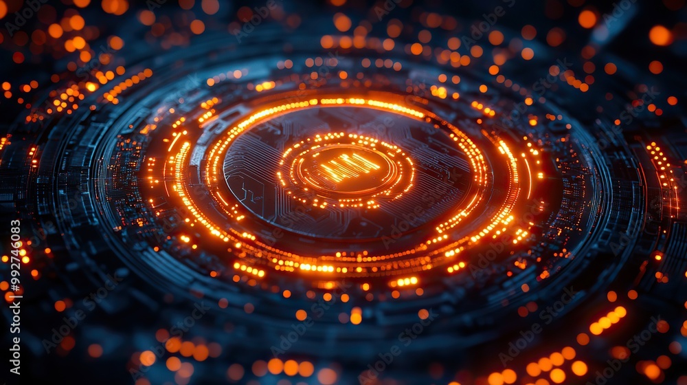 A 3D design concept combining paper, line circles, and circuit board illustrations, highlighting modern engineering and technology in a futuristic science background. A 3D design concept combining paper, line circles, and circuit board illustrations, highlighting modern engineering and technology in a futuristic science background.