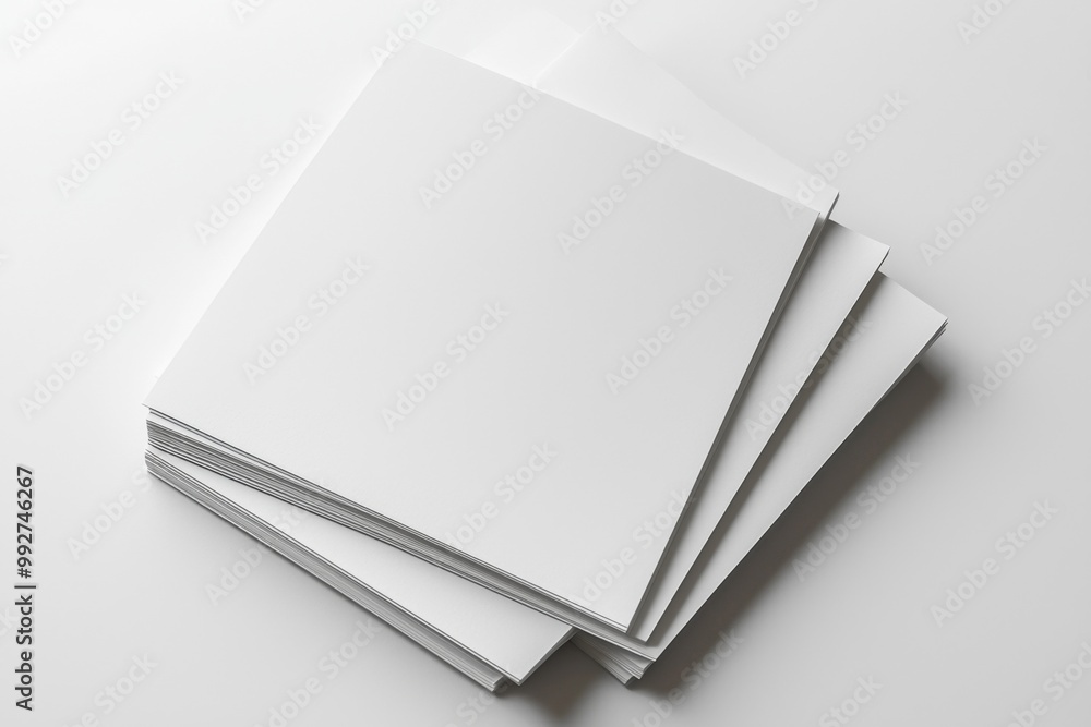 Blank A4 Stacked Paper Mockup isolated created with Generative AI Blank A4 Stacked Paper Mockup isolated created with Generative AI