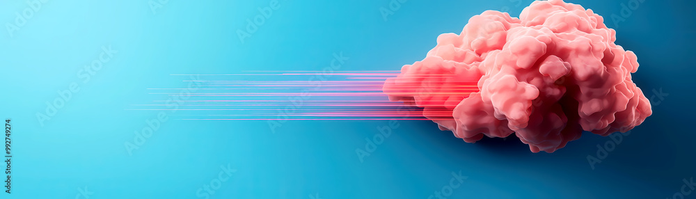 Obraz premium Digital cloud with cascading data streams, representing efficient data processing, Cloud Processing, Data Efficiency