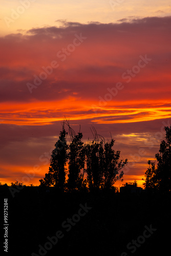 sunrise from the Madrid neighborhood of Hortaleza photo