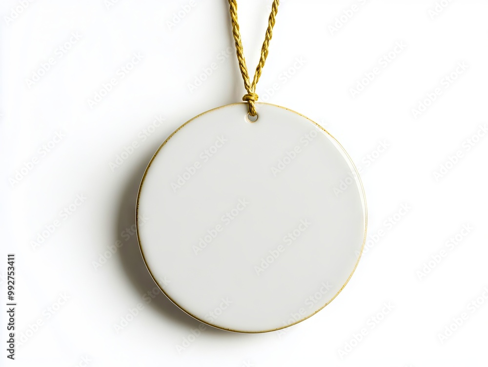 A white and gold necklace with a gold chain A white and gold necklace with a gold chain