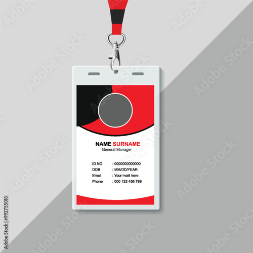 Creative Professional ID Card Design. Corporate Id card design, Professional Id card Design. Beautiful black and red ID card design. office id card design.