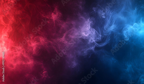 Abstract Red and Blue Smoke Background – Mysterious Gradient Flow Design