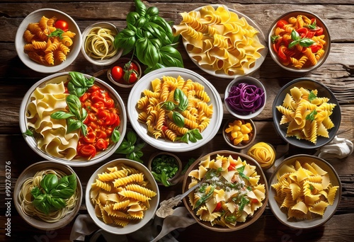 Wallpaper Mural vibrant colorful display pasta dishes featuring varied toppings rainbow culinary delights, lgbtq, lgbt, pride, love, equality, shape, texture, cuisine, meal Torontodigital.ca