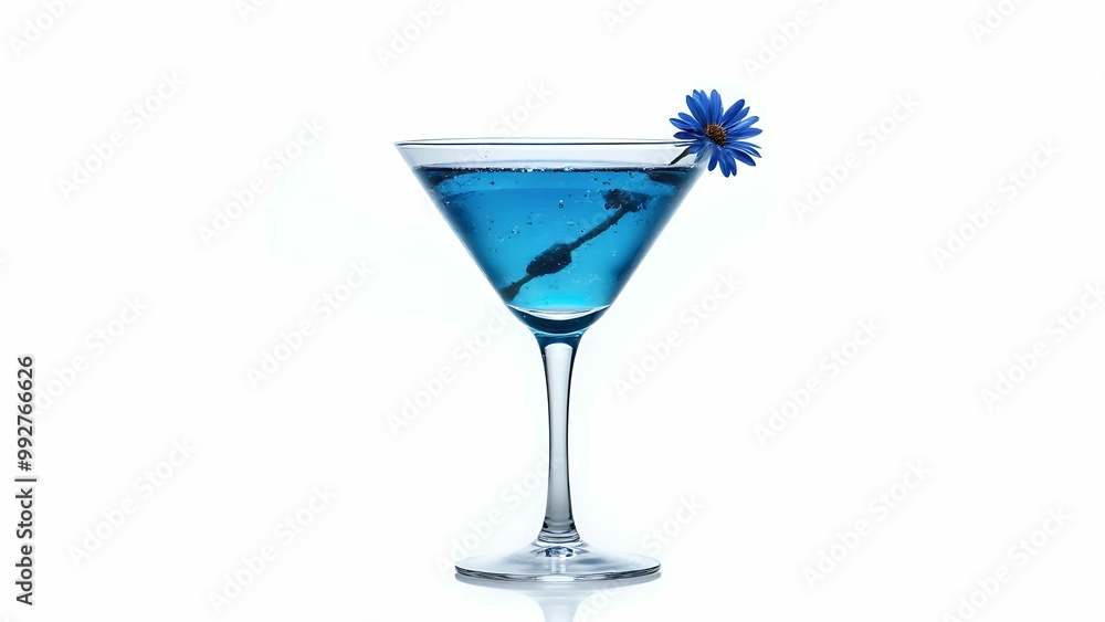 Blue Lagoon Cocktail isolated on transparent background Blue Lagoon Cocktail isolated on transparent background