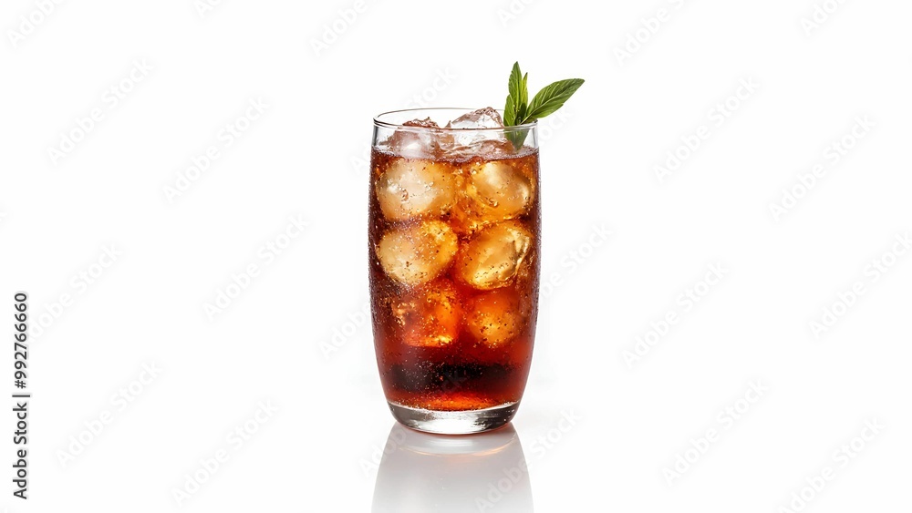 Chilled Glass of Classic Cola with Ice isolated on transparent background Chilled Glass of Classic Cola with Ice isolated on transparent background