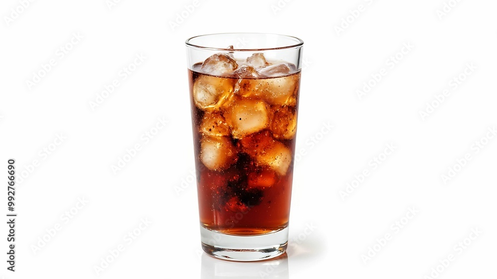 Chilled Glass of Classic Cola with Ice isolated on transparent background Chilled Glass of Classic Cola with Ice isolated on transparent background