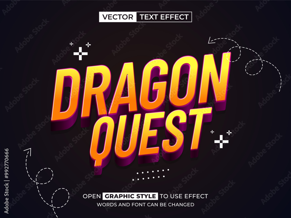 dragon quest editable text, font effect, 3d text for title dragon quest editable text, font effect, 3d text for title