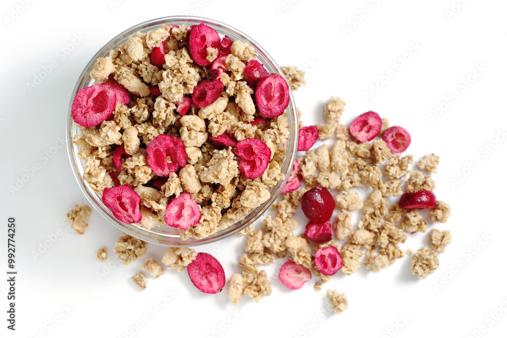 Muesli in glass bowl Muesli in glass bowl