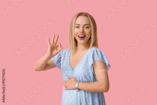 Young pregnant woman after ...