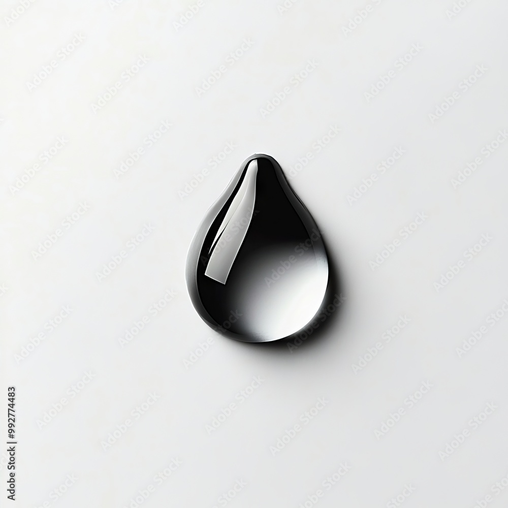 A black and white photo of a drop of water on a white surface A black and white photo of a drop of water on a white surface