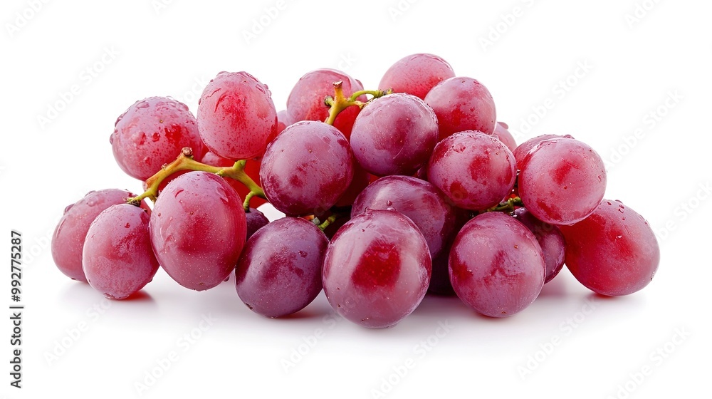 A bunch of red grapes isolated on a white background. A bunch of red grapes isolated on a white background.