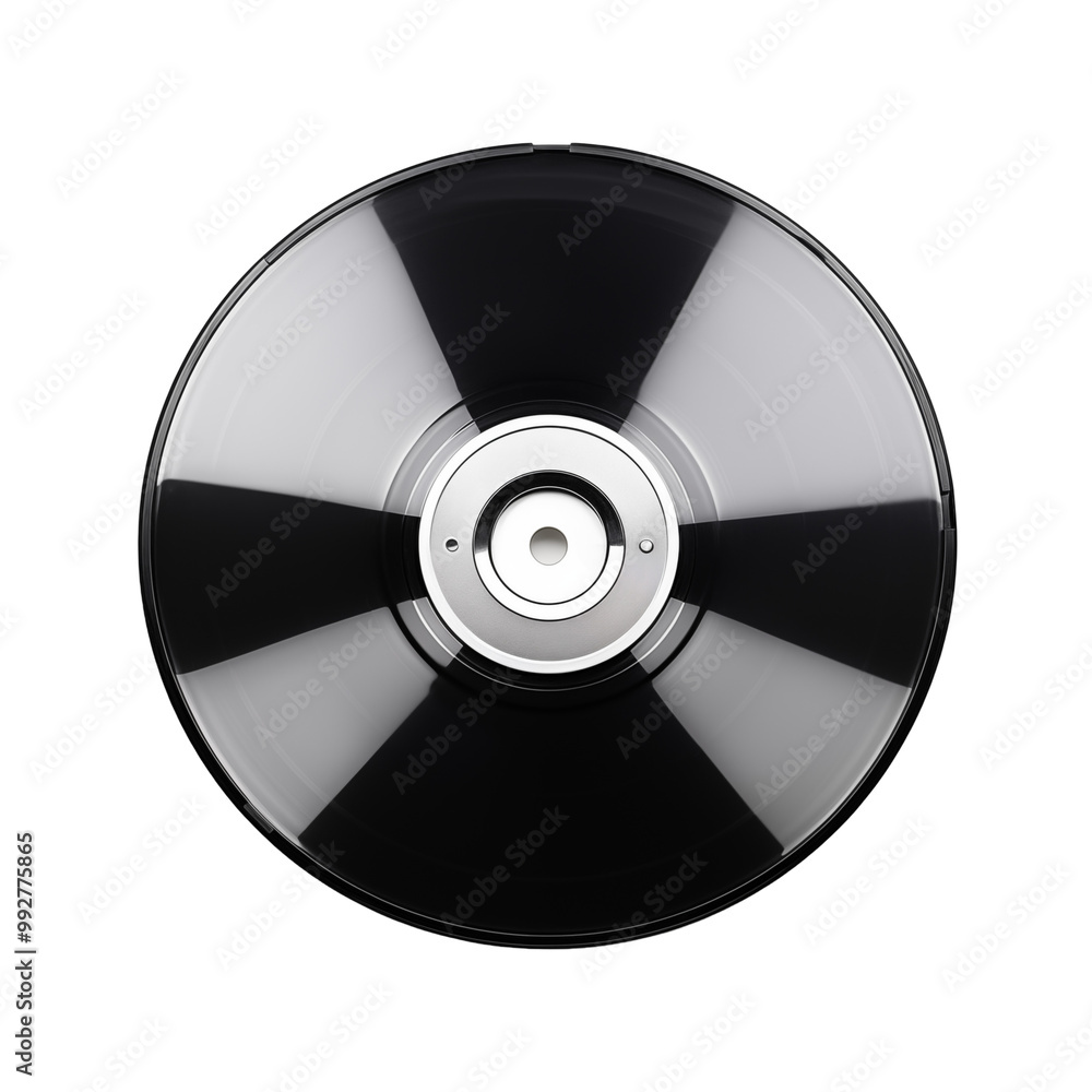 Top View Of Black Vinyl Record On White Background Top View Of Black Vinyl Record On White Background