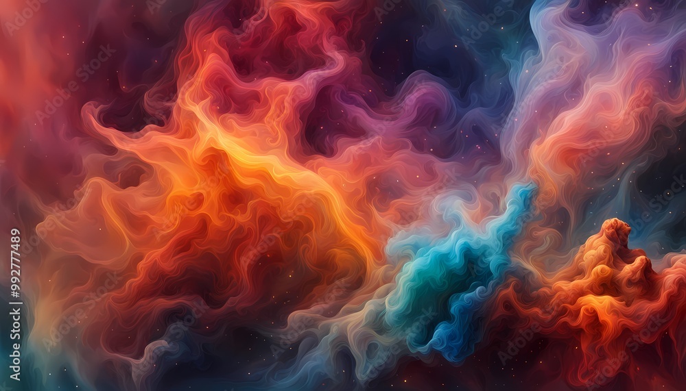 Fototapeta premium カラフルな煙のイメージ 背景素材