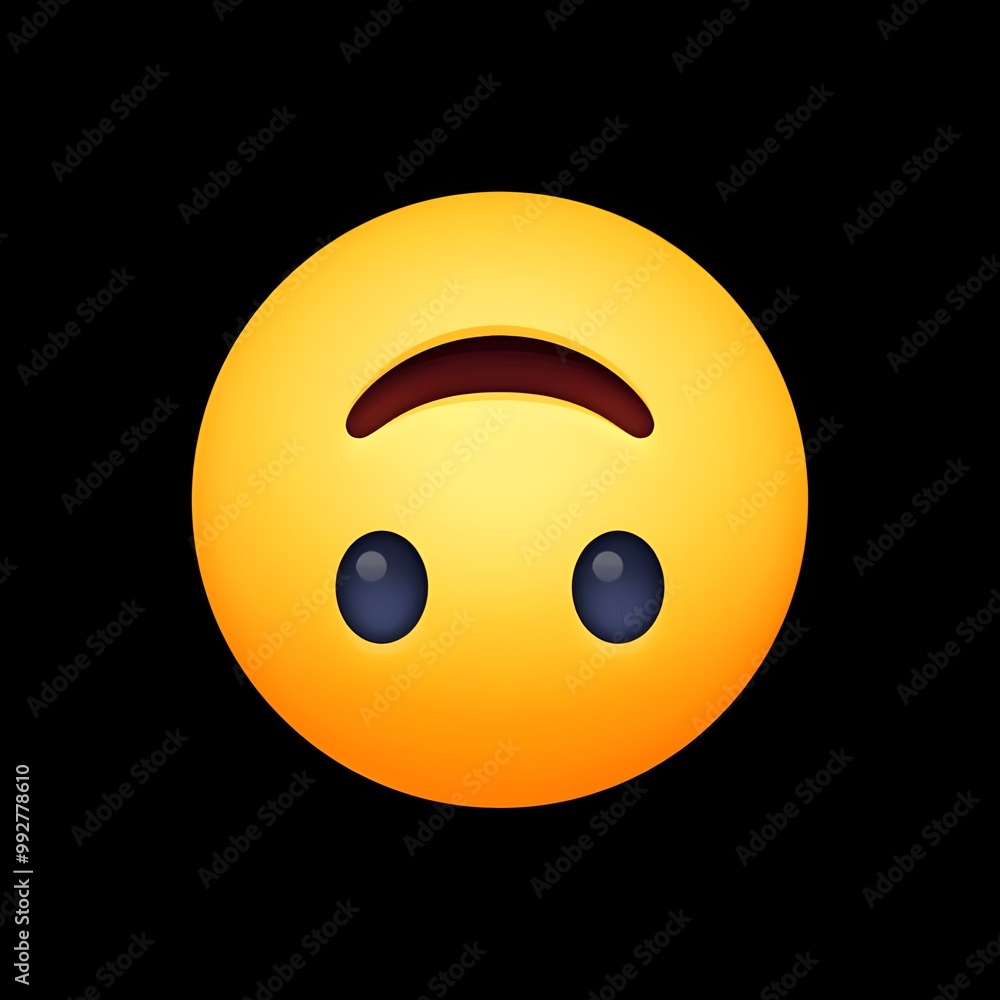 Fototapeta premium 3D Upside-Down Face Emoji Illustration on Black Background