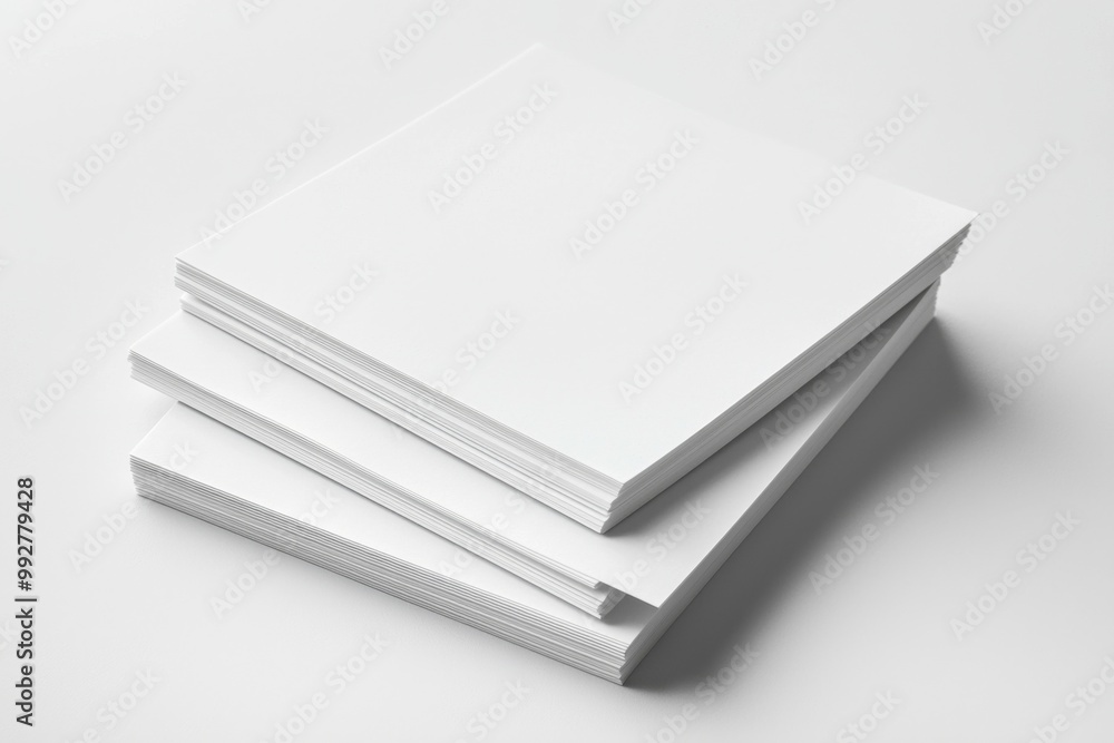 Blank A4 Stacked Paper Mockup isolated created with Generative AI Blank A4 Stacked Paper Mockup isolated created with Generative AI