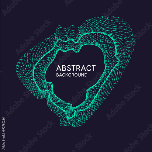 Stylish minimalistic poster to place the title. A geometric shape consisting of particles. Geometric illustration.