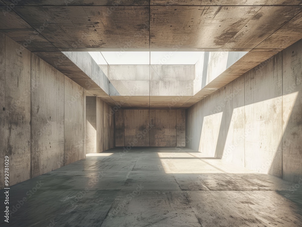Abstract empty, modern concrete room with skylight from ceiling wall. Abstract empty, modern concrete room with skylight from ceiling wall.