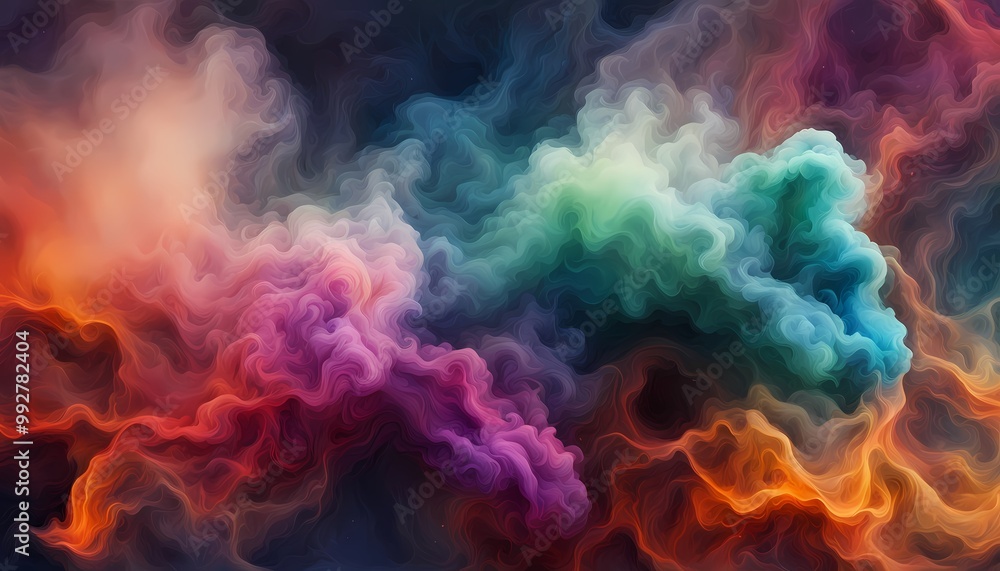 Obraz premium カラフルな煙のイメージ 背景素材