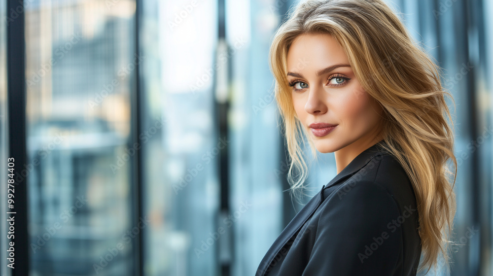 Young Businesswoman in a Bright, Modern Architecture Young Businesswoman in a Bright, Modern Architecture
