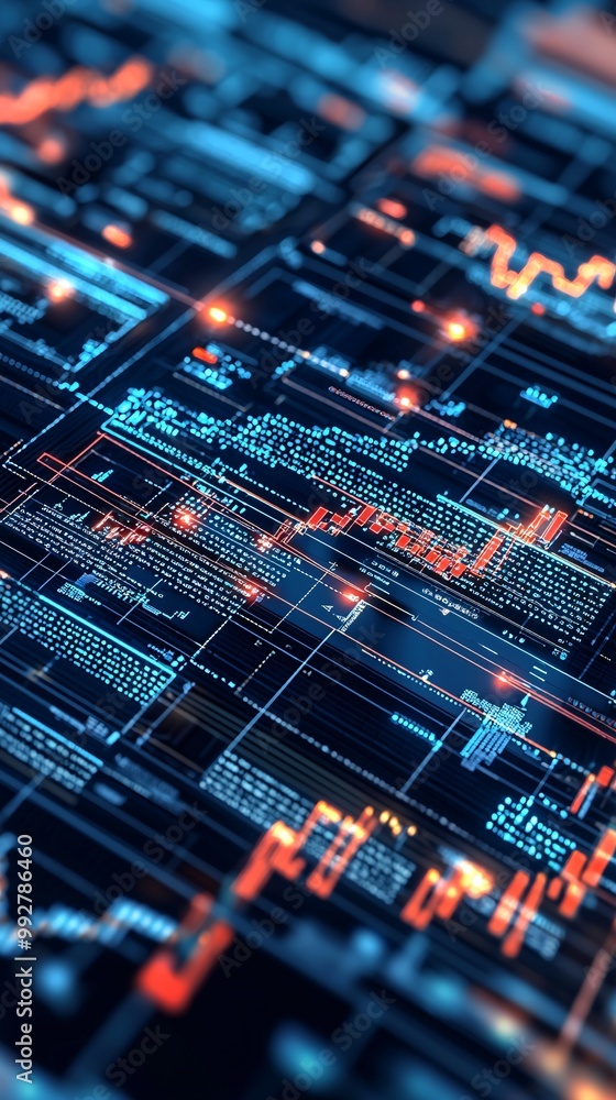 Close-up of a digital interface showing economic policy adjustments and their impact on financial markets Close-up of a digital interface showing economic policy adjustments and their impact on financial markets