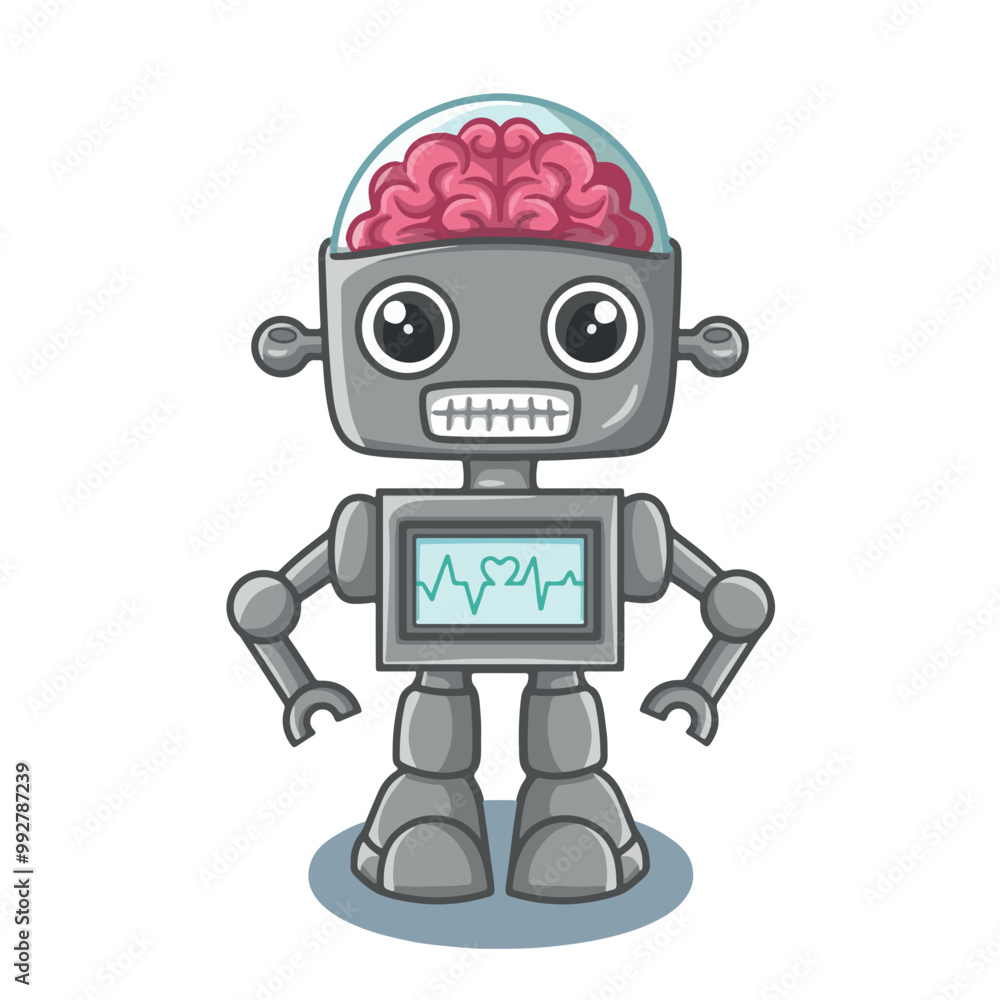 illustration art cute robot sticker design illustration art cute robot sticker design