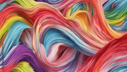 Wallpaper Mural 重なり合うカラフルなインクの曲線イメージ Torontodigital.ca