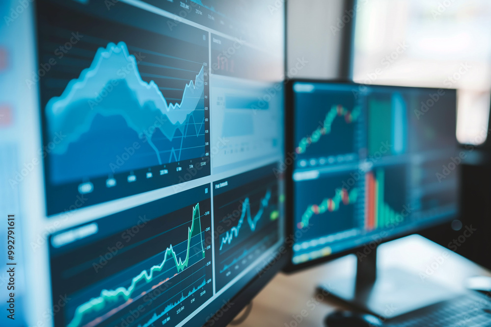 Financial Data and Stock Market Analysis on Computer Screens Financial Data and Stock Market Analysis on Computer Screens