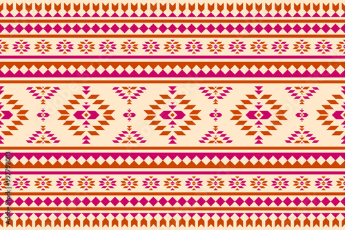 Native art pattern carpet. Ethnic geometric seamless pattern traditional. Tribal style. Design for background, illustration, fabric, clothing, rug, textile, batik, embroidery.