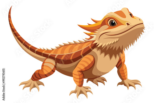 Bearded dragon animal flat vector icon, illustration on white background.