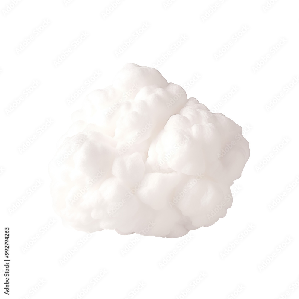 Fluffy White Cloud Cotton Ball Isolated On White Background Fluffy White Cloud Cotton Ball Isolated On White Background