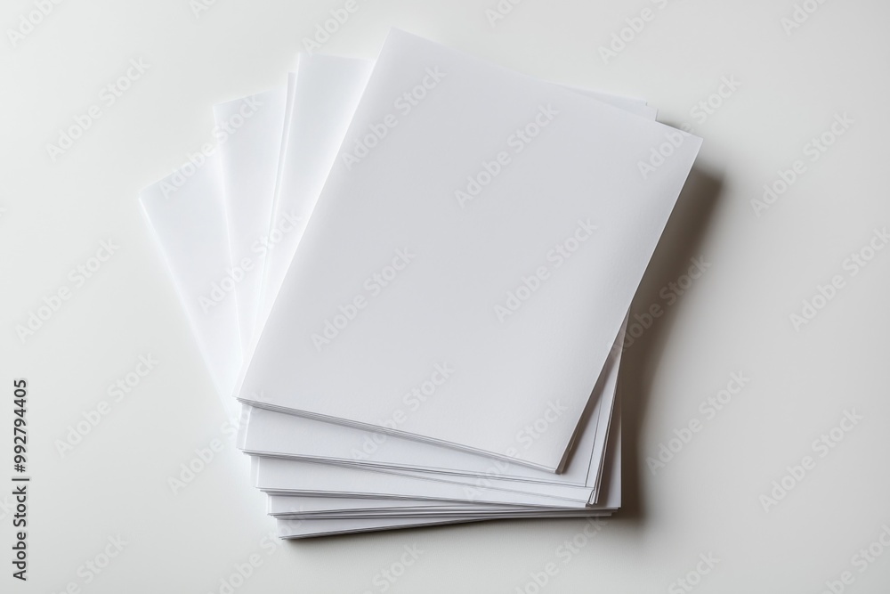 Blank A4 Stacked Paper Mockup isolated created with Generative AI Blank A4 Stacked Paper Mockup isolated created with Generative AI