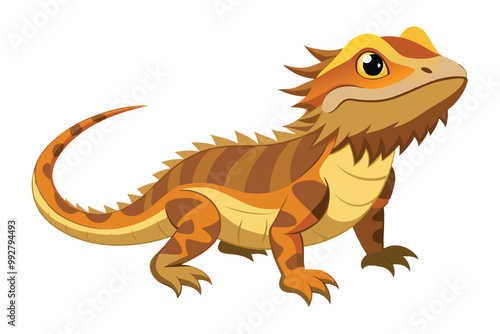 Bearded dragon animal flat vector icon, illustration on white background.