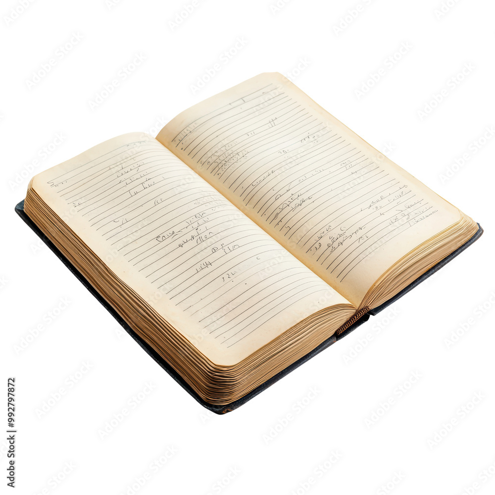 An open, aged book with yellowed pages, displaying handwritten text, lies against a black background, showcasing its vintage appeal. An open, aged book with yellowed pages, displaying handwritten text, lies against a black background, showcasing its vintage appeal.
