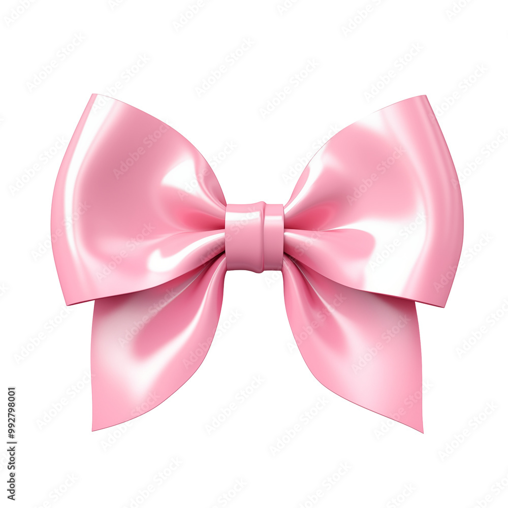 Pink Decorative Bow Isolated On A White Background Pink Decorative Bow Isolated On A White Background