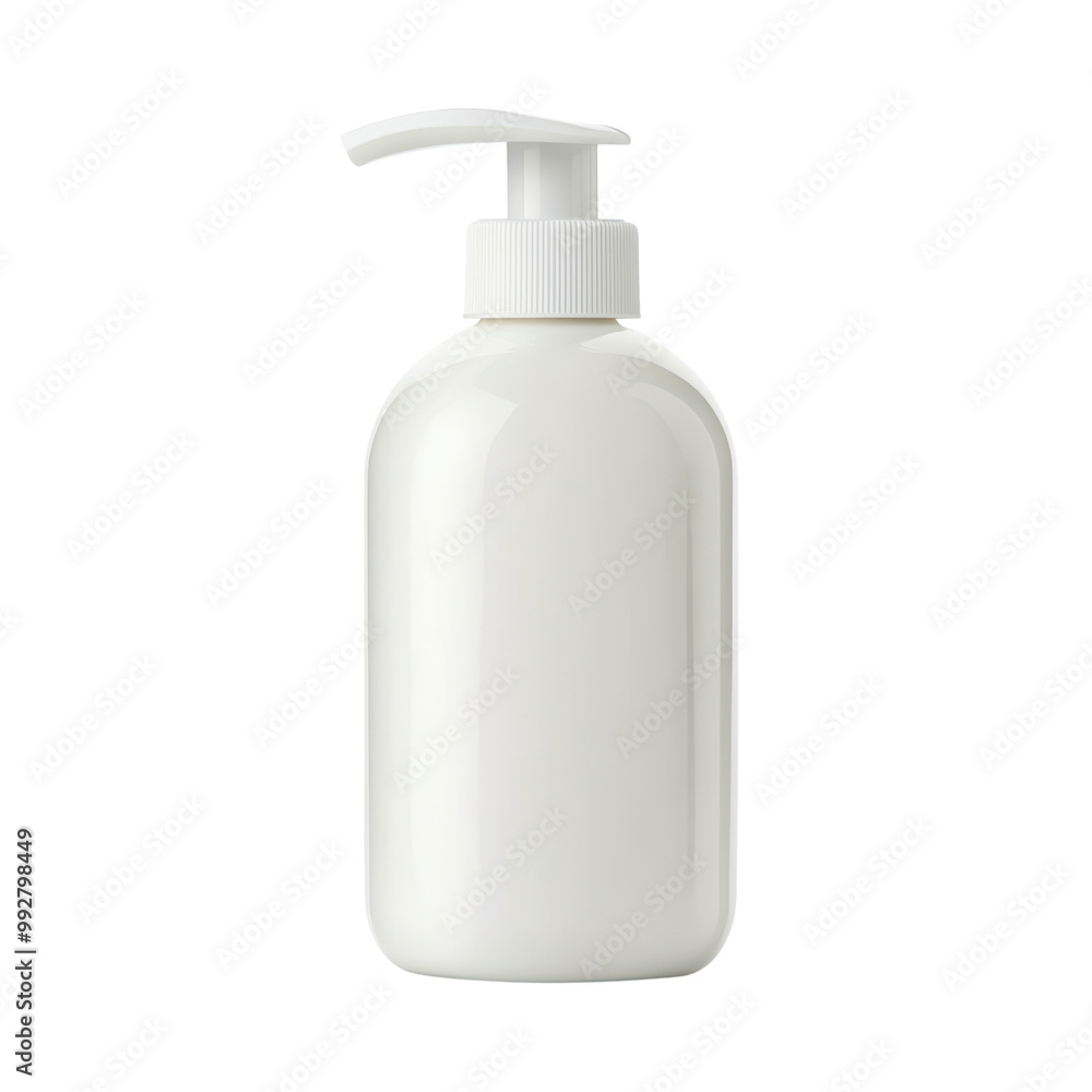 White Plastic Pump Bottle for Liquid Soap, Lotion, or Shampoo on Transparent Background White Plastic Pump Bottle for Liquid Soap, Lotion, or Shampoo on Transparent Background