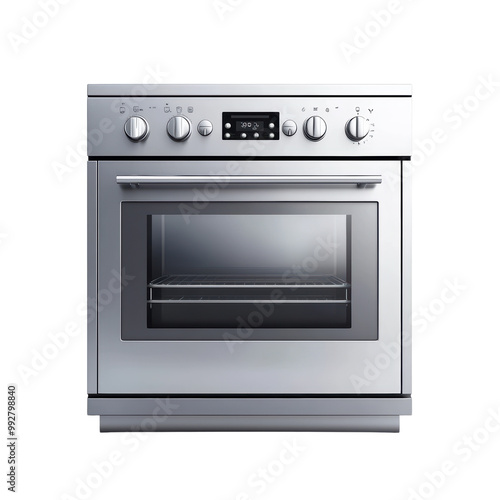 Modern Stainless Steel Oven with Digital Display and Control Knobs for Contemporary Kitchens