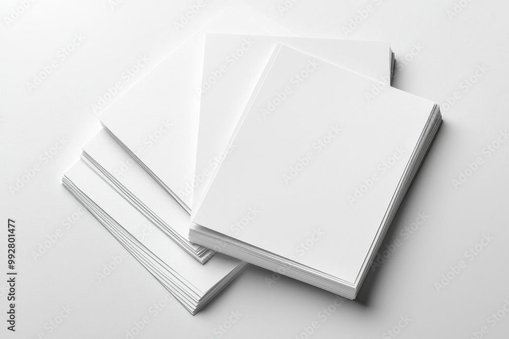 Blank A4 Stacked Paper Mockup isolated created with Generative AI Blank A4 Stacked Paper Mockup isolated created with Generative AI
