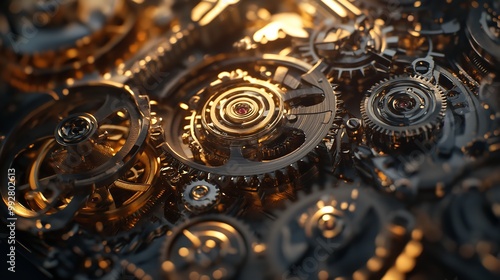 Gears and cogs in a clockwork watch, 8k realistic details

 photo