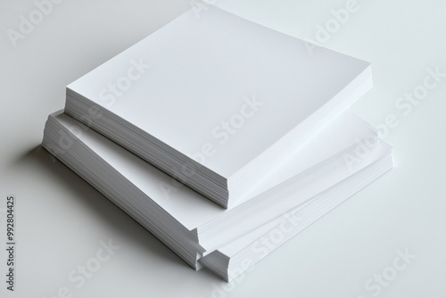 Blank A4 Stacked Paper Mockup isolated created with Generative AI