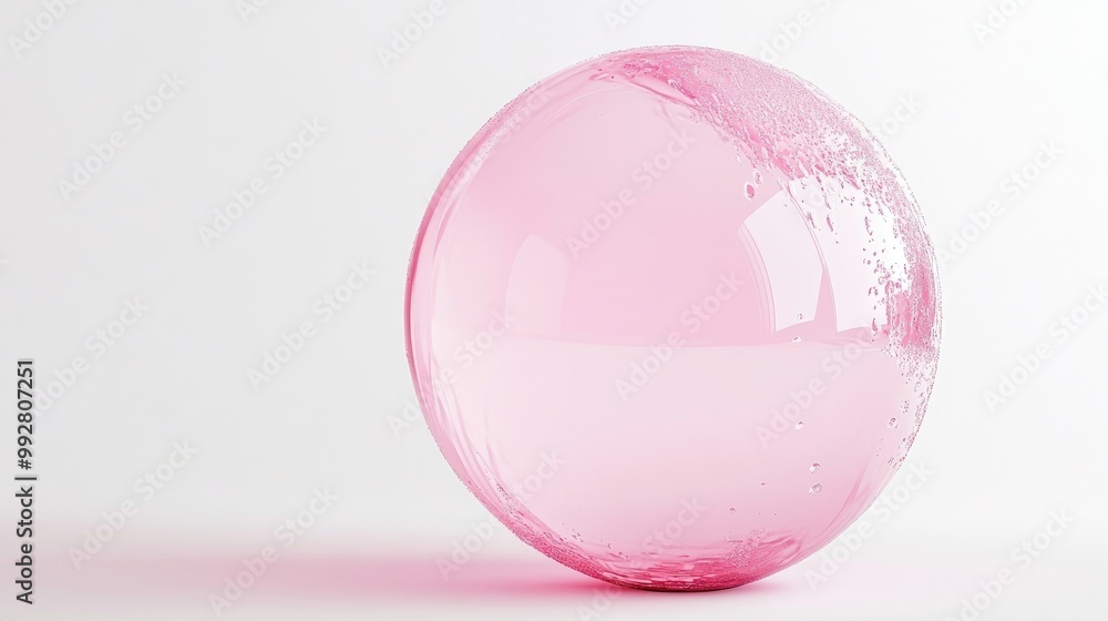 Clear pink bubble isolated on a white background Clear pink bubble isolated on a white background