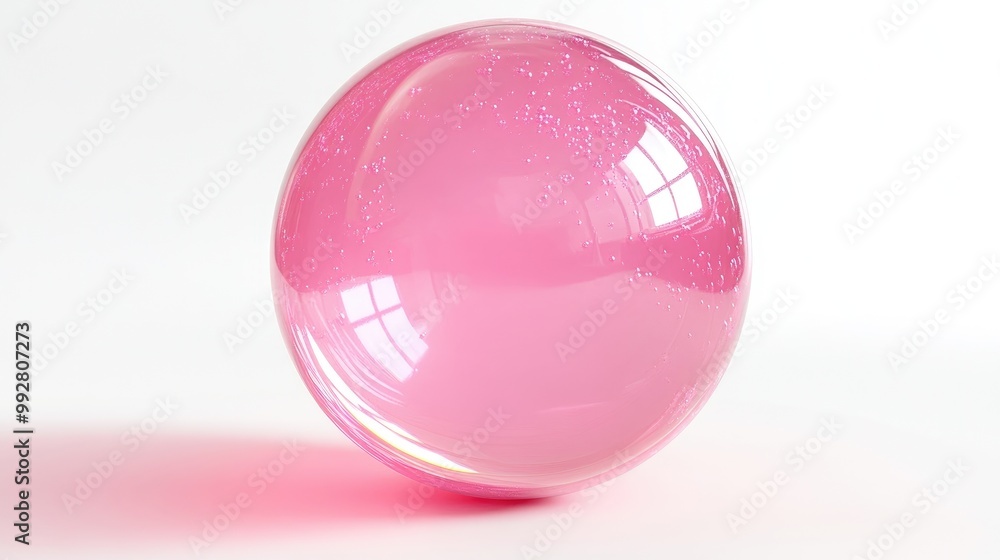 Clear pink bubble isolated on a white background Clear pink bubble isolated on a white background