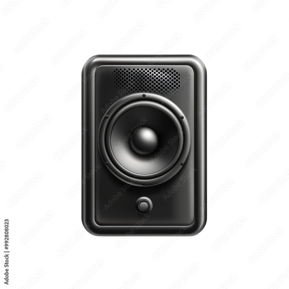 High-Quality Black Speaker Isolated on Transparent Background for Audio Equipment and Music Production High-Quality Black Speaker Isolated on Transparent Background for Audio Equipment and Music Production