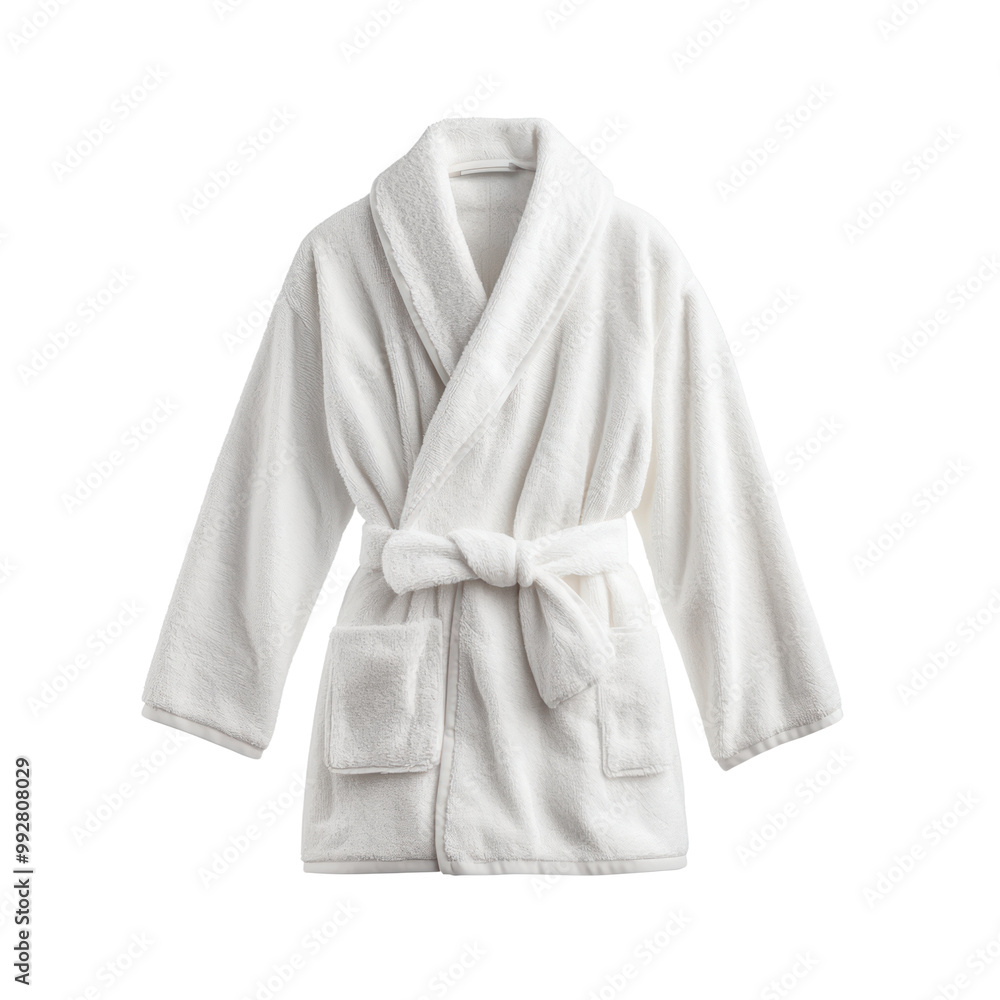 Cozy White Bathrobe with Pockets and Belt - Perfect for Relaxation and Comfort at Home or Spa Cozy White Bathrobe with Pockets and Belt - Perfect for Relaxation and Comfort at Home or Spa