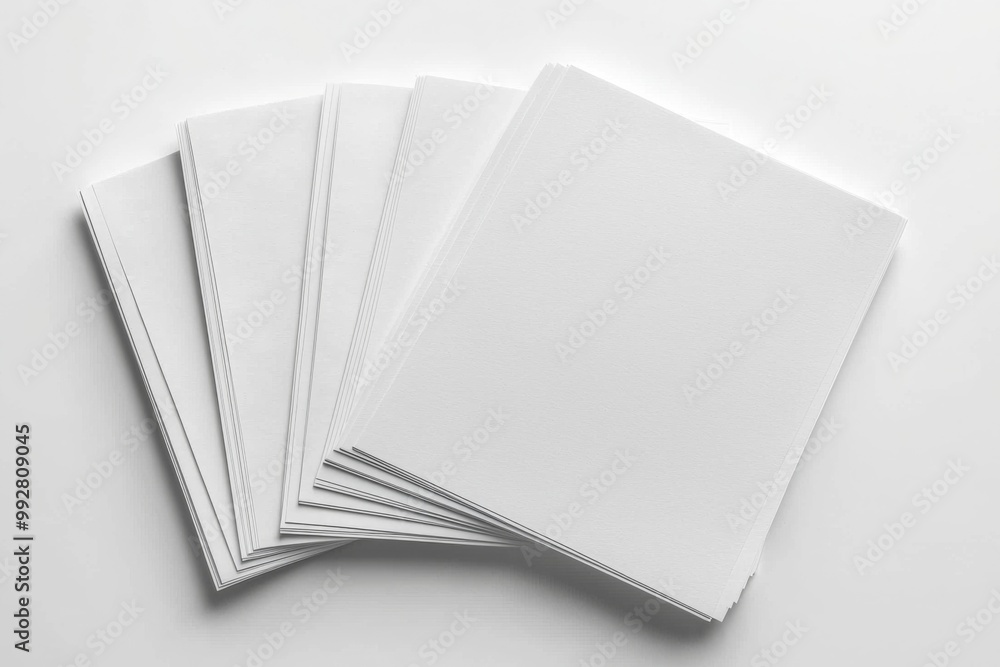 Blank A4 Stacked Paper Mockup isolated created with Generative AI Blank A4 Stacked Paper Mockup isolated created with Generative AI